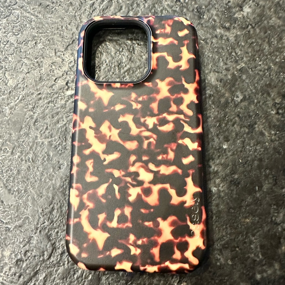 Casely IPhone 14 Pro Mag-Safe phone case in tortoiseshell print